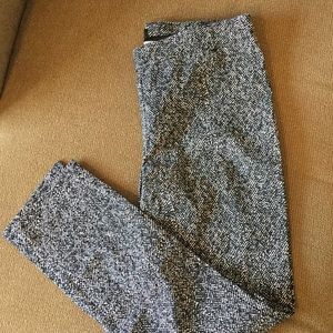 Black and White Cropped Dress Pants